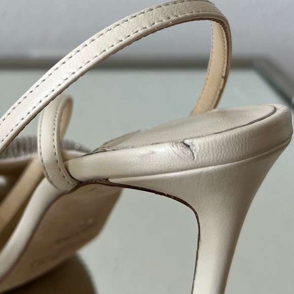 JIMMY CHOO Naria 110 Crystal-Embellished Leather Sandals White $1,625 36 - Picture 13 of 16